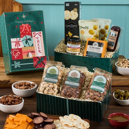Charcuterie and Nuts Gift Tower