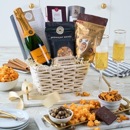 Midnight Snack Veuve Champagne Basket