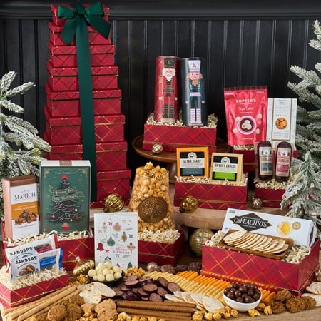 Season's Greetings Gift Tower