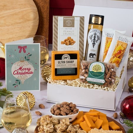 White Wine Cheese and Cracker Gift Box