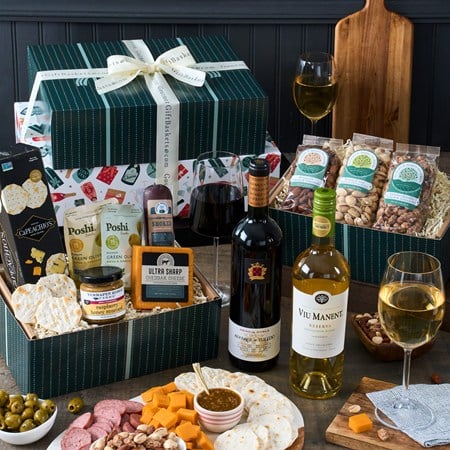 Wine Duo, Charcuterie, and Nuts Gift